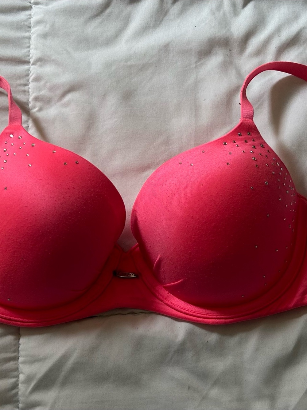 Victoria's Secret Hot Pink Rhinestone Push-Up Bra